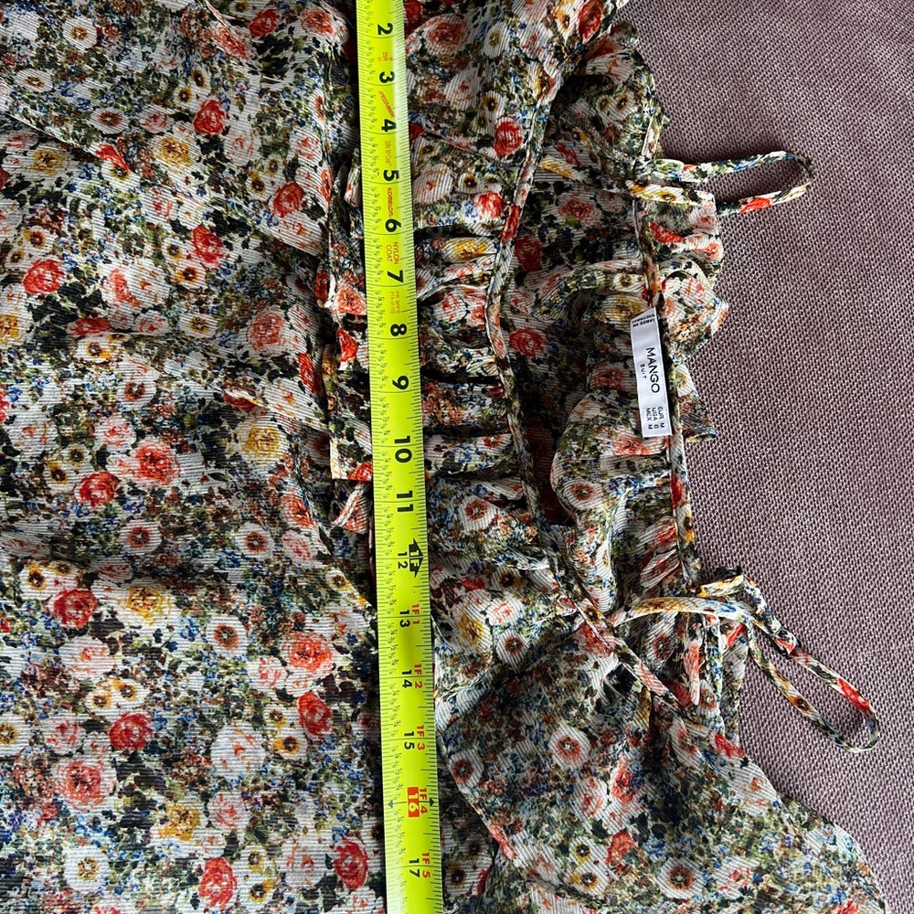 Mango Multicolor Floral Ruffled Blouse - Picture 3 of 4